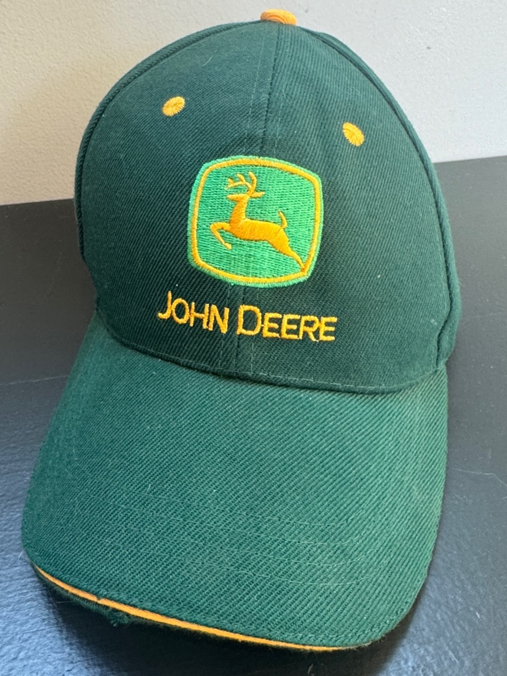 John Deere Dark Green Twill Cap with Logo and Trim